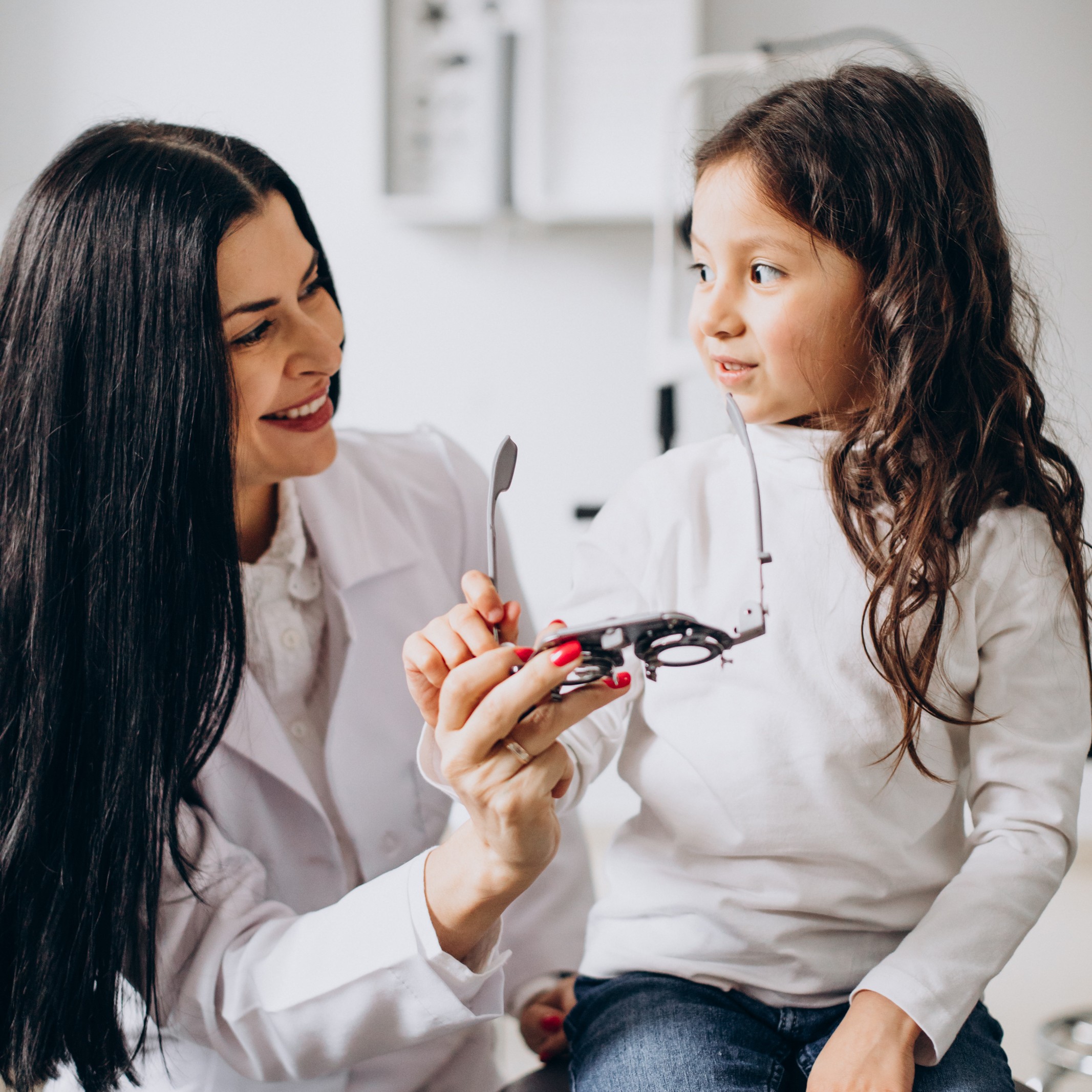Patient undergoing vision test